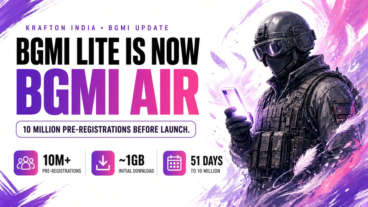 BGMI Lite Is Now BGMI Air: 10 Million Pre-Registrations Before Launch