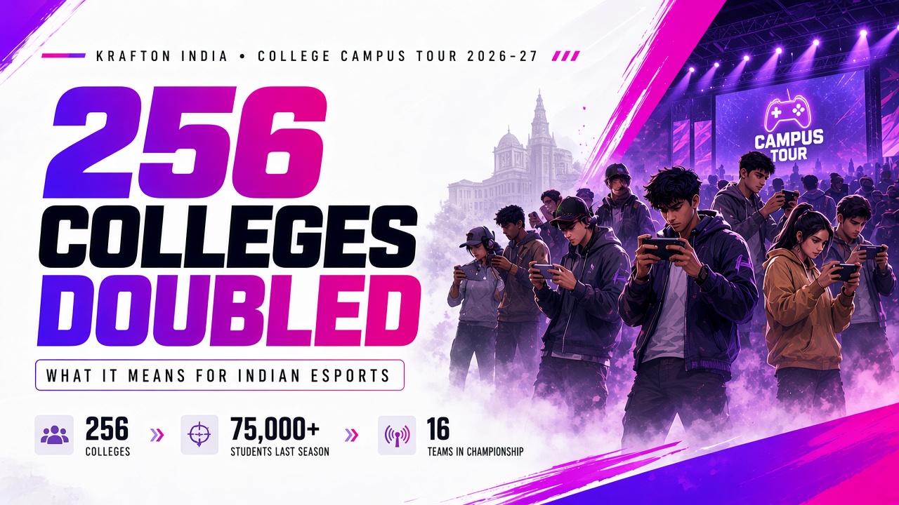 Krafton India Doubles College Campus Tour to 256 Colleges: What It Means for Indian Esports